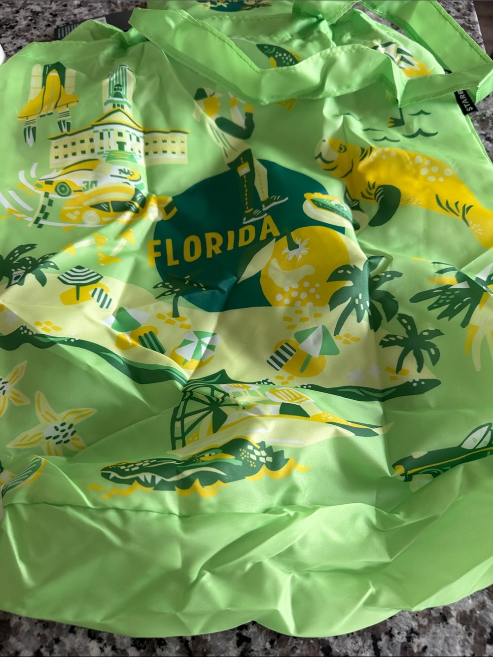 Starbucks Discovery Florida Beach Tote Bag in Lime Green NWT
